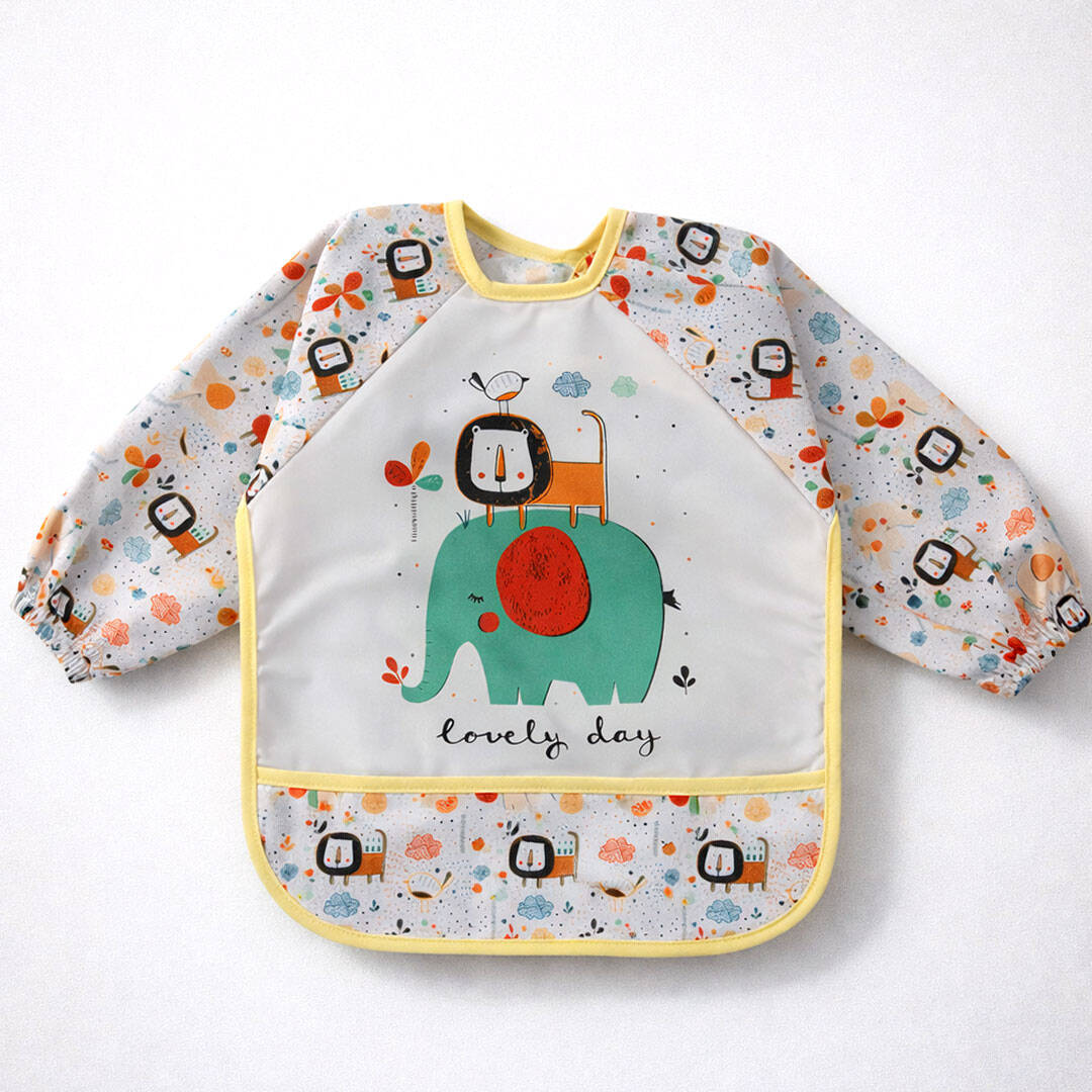 βρεφική αδιάβροχη σαλιάρα με μανίκια ελεφαντάκι