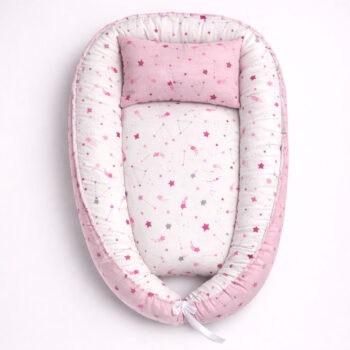 βρεφική φωλιά ύπνου με αστέρια σε ροζ αποχρώσεις
