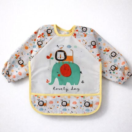 βρεφική αδιάβροχη σαλιάρα με μανίκια ελεφαντάκι