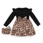 Παιδικό Φόρεμα Με Τσαντάκι Animal Print Μαύρο