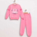 Παιδική Φόρμα Φούτερ Με Κέντημα Swan Ροζ