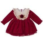 Βρεφικό Φόρεμα Βελούδινο Κοτλε Μπορντό