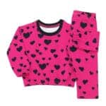 Βρεφική Φόρμα Με Καρδούλες Φούξια