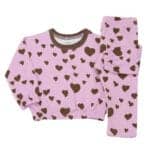 Βρεφική Φόρμα Με Καρδούλες Ροζ