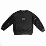 Παιδική Μπλούζα Φούτερ Με Παγιέτες Μαύρη