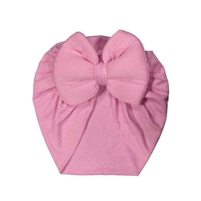 Βρεφικό Τουρμπάνι Με Φιόγκο Ροζ - Image 2