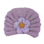 Βρεφικό Τουρμπάνι Πλεκτό Flower Μωβ