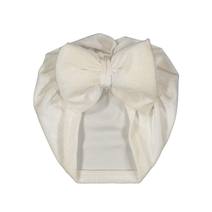 Βρεφικό Τουρμπάνι Βελούδινο Λευκό - Image 2