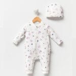 Φορμάκι Με Σκουφάκι Flower Λευκό 100% Οργανικό Βαμβάκι