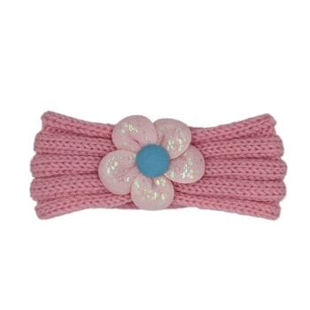 Βρεφική Κορδέλα Πλεκτή Flower Ροζ
