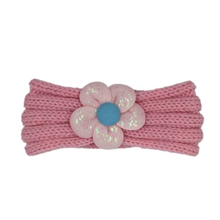 Βρεφική Κορδέλα Πλεκτή Flower Ροζ - Image 2