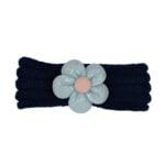 Βρεφική Κορδέλα Πλεκτή Flower Μπλε Σκούρο