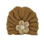 Βρεφικό Τουρμπάνι Πλεκτό Flower Καφέ