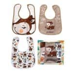 Σετ Σαλιάρες Υφασμάτινες με Κουμπί Ελαφάκι 3τμχ