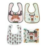 Σετ Σαλιάρες Υφασμάτινες με Κουμπί Τάρανδος 3τμχ