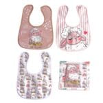 Σετ Σαλιάρες Υφασμάτινες με Κουμπί Προβατάκι 3τμχ