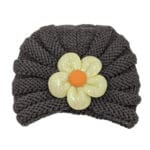Βρεφικό Τουρμπάνι Πλεκτό Flower Γκρι