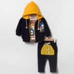 Βρεφική Φόρμα Με Ζακέτα 3τμχ Animals Κίτρινο