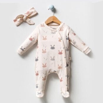 Φορμάκι Με Κορδέλα Bunny Εκρού 100% Οργανικό Βαμβάκι