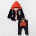 Βρεφική Φόρμα Με Ζακέτα 3τμχ Animals Πορτοκαλί