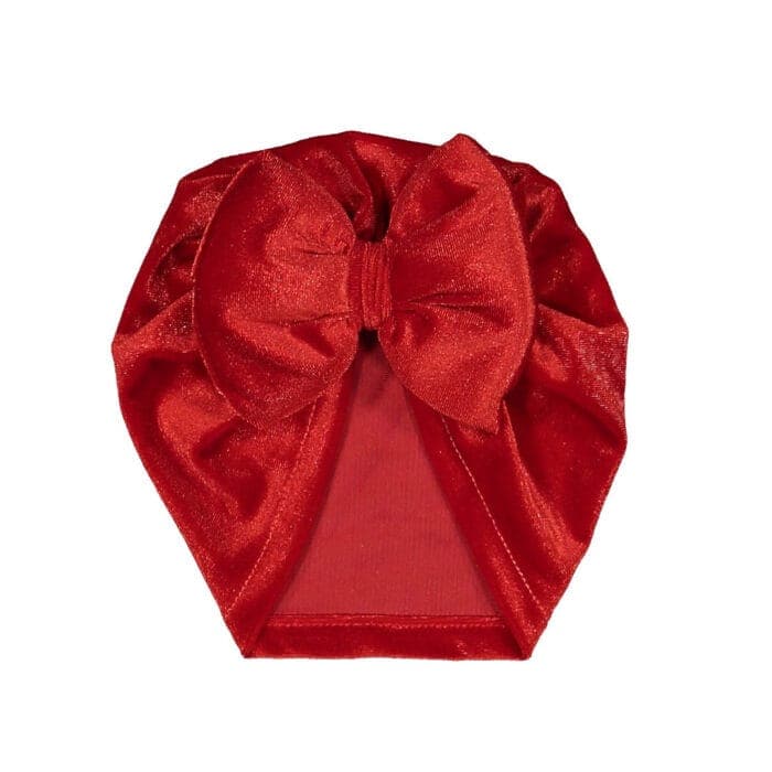 Βρεφικό Τουρμπάνι Βελούδινο Κόκκινο - Image 2