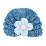 Βρεφικό Τουρμπάνι Πλεκτό Flower Γαλάζιο