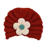 Βρεφικό Τουρμπάνι Πλεκτό Flower Κόκκινο