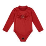 Παιδικό Κορμάκι Βελουτέ Με Φιόγκο Κόκκινο