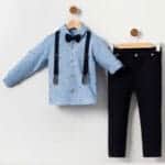 Παιδικό Κοστούμι Με Παπιγιόν κ Τιράντες 4 τμχ Μπλε