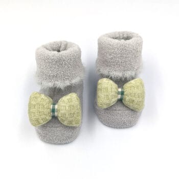 Αντιολισθητικά Καλτσάκια Bow 0-12 μηνών Γκρι