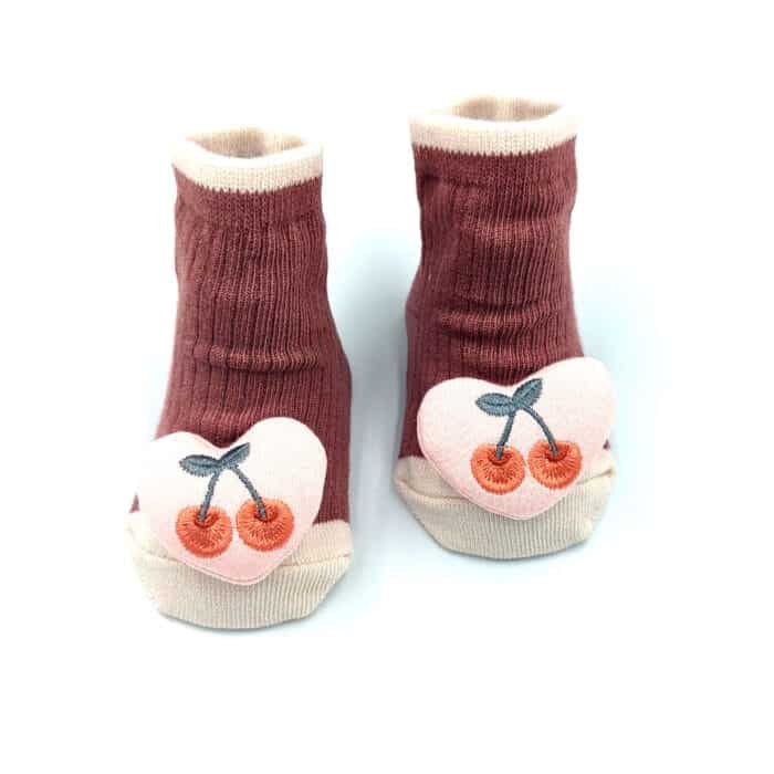 Αντιολισθητικά Καλτσάκια Cherry 0-12 μηνών Πράσινο - Image 2