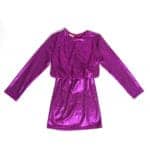 Παιδικό Φόρεμα Γυαλιστερό Με Λάστιχο Στην Μέση Μωβ