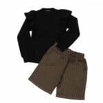 Παιδικό Σετ Μπλούζα Με Βολάν κ Σορτσάκι Μαύρο