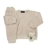 Βρεφική Φόρμα Βελούδινη Με Αρκουδάκι Soft Velvet Μπεζ