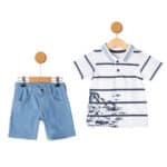 Παιδικό Σετ Με Τζιν Σορτς Λευκό