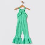 Παιδική Ολόσωμη Φόρμα Με Βολάν Πράσινη