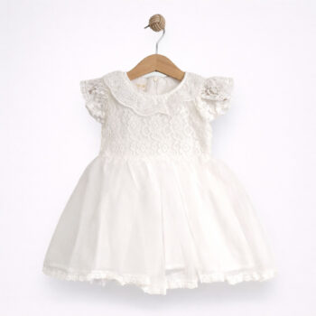 παιδικό φόρεμα με τούλι κ δαντέλα λευκό