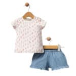 Βρεφικό Σετ Με Τζιν Σορτς Λευκό