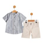 Παιδικό Σετ Λινό Με Βερμούδα Μπλε