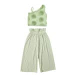 Παιδικό Σετ Με Τριαντάφυλλα κ Παντελόνα Πράσινο