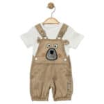 Βρεφική Σαλοπέτα Τζιν Με Μπλούζα Bear Μπεζ