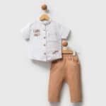 Βρεφικό Σετ Με Πουκάμισο Ι Don't Care Λευκό του Πάγου