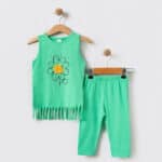 Παιδικό Σετ Αμάνικο Με Κρόσσια Flower Πράσινο