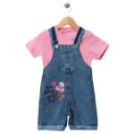 Παιδική Σαλοπέτα Τζιν Με T-shirt Ice Cream Ροζ