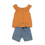 Παιδικό Σετ Με Βερμούδα Τζιν Πορτοκαλί