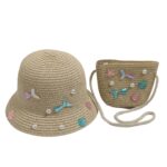Παιδικό Καπέλο Ψάθινο Σετ Με Τσαντάκι Mermaid 1-4 Χρονών Μπεζ