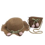 Παιδικό Καπέλο Ψάθινο Σετ Με Τσαντάκι Tulipe 3-7 Χρονών Καφέ