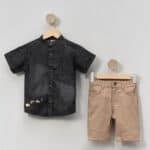 Παιδικό Σετ Jean Πουκάμισο Με Βερμούδα Μαύρο