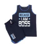 Παιδικό Σετ Αμάνικο Με Σορτς Boss Μπλε Σκούρο