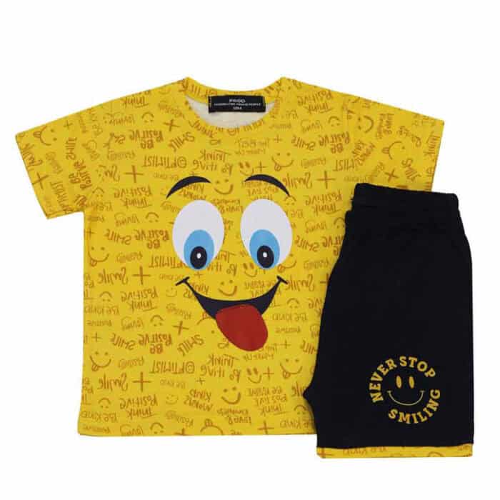 Βρεφικό Σετ Με Σορτς Smile Κίτρινο - Image 2